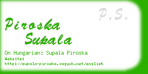 piroska supala business card